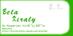 bela kiraly business card